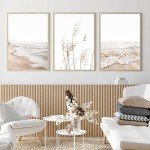 Set of 3 Beach Boho Coastal Canvas Prints