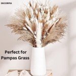 White Bohemian Ceramic Vase for Pampas Grass
