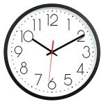 Vaupan Silent 12-Inch Quartz Wall Clock - Black