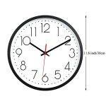 Vaupan Silent 12-Inch Quartz Wall Clock - Black