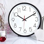 Vaupan Silent 12-Inch Quartz Wall Clock - Black