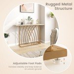 Gold Console Table with White Marble Top