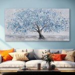 Blue Tree of Life Wall Art Canvas Print