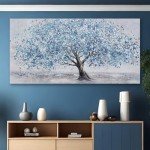 Blue Tree of Life Wall Art Canvas Print