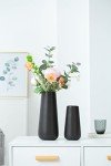 Matt Black Ceramic Vase for Flowers and Decor