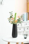 Matt Black Ceramic Vase for Flowers and Decor