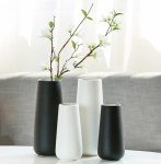 Matt Black Ceramic Vase for Flowers and Decor