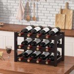 3-Tier Bamboo Wine Rack for Kitchen and Bar