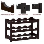3-Tier Bamboo Wine Rack for Kitchen and Bar