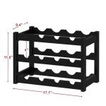 3-Tier Bamboo Wine Rack for 12 Bottles