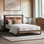 Oikiture Single Bed Frame with MDF and Metal Base