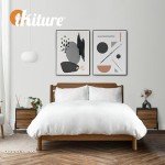 Oikiture Walnut Nightstand with 2 Drawers