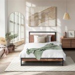 Oikiture Single Bed Frame with MDF and Metal Base