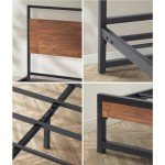 Oikiture Single Bed Frame with MDF and Metal Base