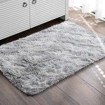 Light Grey Fluffy Shag Area Rug 60x110cm