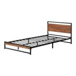 Oikiture Single Bed Frame with MDF and Metal Base