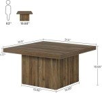 Tribesigns Vintage Brown Square Coffee Table