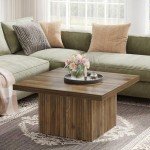 Tribesigns Vintage Brown Square Coffee Table