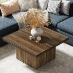 Tribesigns Vintage Brown Square Coffee Table