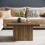 Tribesigns Vintage Brown Square Coffee Table
