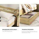 Oikiture King Single Bed Frame with Drawers