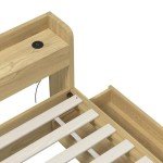 Oikiture King Single Bed Frame with Drawers