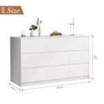 Wooden Tallboy Chest of Drawers with 9 Storage Compartments