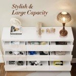 Wooden Tallboy Chest of Drawers with 9 Storage Compartments