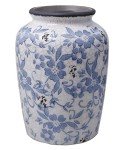Blue and White Vintage Porcelain Flower Vase
