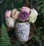 Blue and White Vintage Porcelain Flower Vase