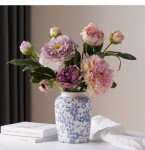 Blue and White Vintage Porcelain Flower Vase