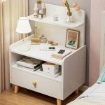 Modern Solid Wood Bedside Table with Sliding Shelves