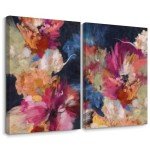 Colorful Abstract Flower Canvas Wall Art Set
