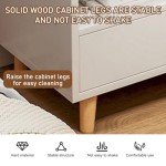 Modern Solid Wood Bedside Table with Sliding Shelves