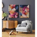 Colorful Abstract Flower Canvas Wall Art Set