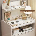 Modern Solid Wood Bedside Table with Sliding Shelves