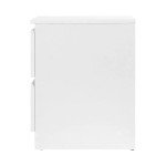 White Bedside Table with 2 Drawers and Storage