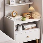 Modern Solid Wood Bedside Table with Sliding Shelves