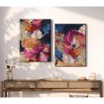 Colorful Abstract Flower Canvas Wall Art Set