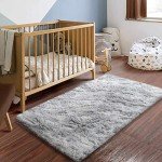 Light Grey Fluffy Shag Area Rug 60x110cm