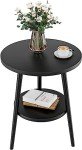 Stylish 2-Tier Round Coffee Table with Metal Frame