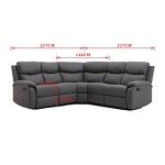 Grey 5-Seater Fabric Recliner Corner Sofa Bed