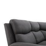 Grey 5-Seater Fabric Recliner Corner Sofa Bed