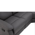 Grey 5-Seater Fabric Recliner Corner Sofa Bed