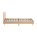 Oikiture Queen Bed Frame with Rattan Headboard