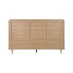 Oikiture Queen Bed Frame with Rattan Headboard