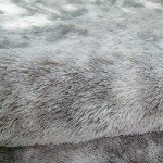 Light Grey Fluffy Shag Area Rug 60x110cm