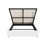 Double Bed Frame with Gas Lift Storage - White