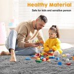 Fluffy Grey Rectangular Area Rug for Any Room