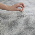 Light Grey Fluffy Shag Area Rug 60x110cm